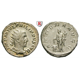 Römische Kaiserzeit, Philippus I., Antoninian 244-247, vz/ss-vz
