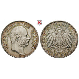 Deutsches Kaiserreich, Sachsen, Georg, 2 Mark 1904, auf den Tod, E, f.st, J. 132