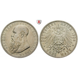 Deutsches Kaiserreich, Sachsen-Meiningen, Georg II., 3 Mark 1908, D, ss-vz, J. 152