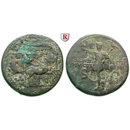 Römische Kaiserzeit, Germanicus, Dupondius 37-41 n.Chr., f.ss/ss