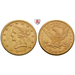 USA, 10 Dollars 1886, 15,05 g fein, ss-vz/vz