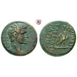 Römische Provinzialprägungen, Lydien, Tripolis, Augustus, Bronze, ss+