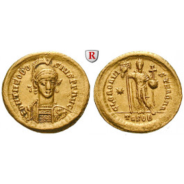 Römische Kaiserzeit, Theodosius II., Solidus 424-425, ss+