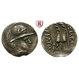 Baktrien und Indien, Königreich Baktrien, Eukratides, Obol 171-135 v.Chr., ss+