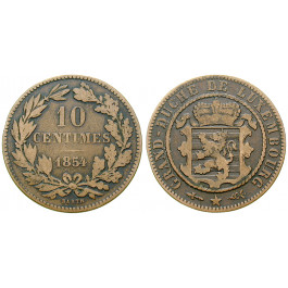Luxemburg, Willem III. der Niederlande, 10 Centimes 1854, f.ss