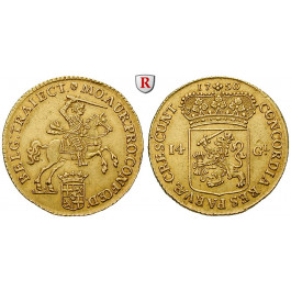 Niederlande, Utrecht, 14 Gulden (Goldener Reiter) 1750, ss+