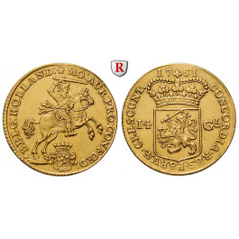 Niederlande, Holland, 14 Gulden (Goldener Reiter) 1751, ss-vz