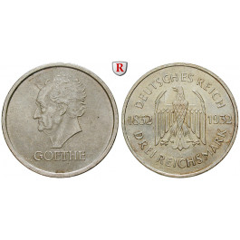 Weimarer Republik, 3 Reichsmark 1932, Goethe, A, vz, J. 350