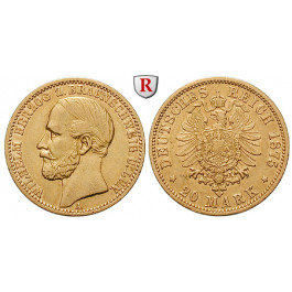 Deutsches Kaiserreich, Braunschweig, Wilhelm, 20 Mark 1875, A, ss, J. 203