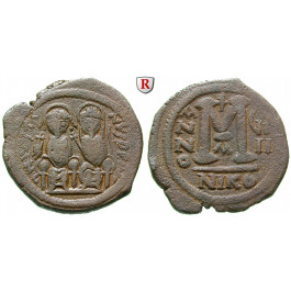 Byzanz, Justin II., Follis 570-571, Jahr 3, ss