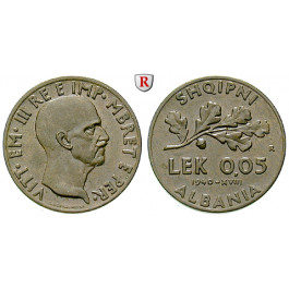 Albanien, Vittorio Emanuele III., 0,05 Lek 1940, f.st