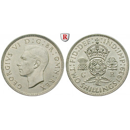 Grossbritannien, George VI., 2 Shilling 1939, prfr.