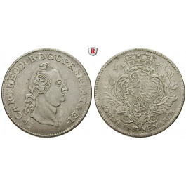 Jülich-Kleve-Berg, Herzogtum Jülich-Berg, Karl Theodor, Konventionstaler 1774, ss+