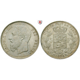 Belgien, Königreich, Leopold II., 5 Francs 1873, vz-st