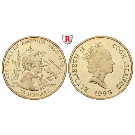 Cook Inseln, Elizabeth II., 50 Dollars 1993, 4,53 g fein, PP