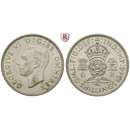 Grossbritannien, George VI., 2 Shilling 1946, prfr.
