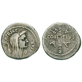 Römische Republik, Caius Iulius Caesar, Denar April/Mai 44 v.Chr., ss/f.ss