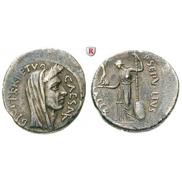 Römische Republik, Caius Iulius Caesar, Denar Februar/März 44 v.Chr, ss+