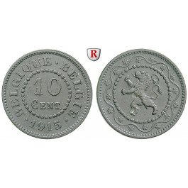Belgien, Königreich, Albert I., 10 Centimes 1915, vz-st