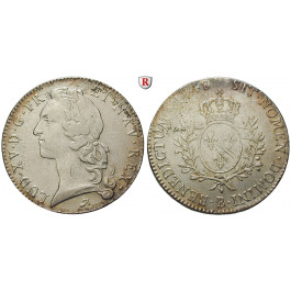 Frankreich, Louis XV., Ecu au bandeau 1748, ss+