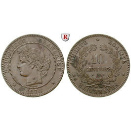 Frankreich, Regierung der Nationalen Verteidigung, 10 Centimes 1870, ss-vz