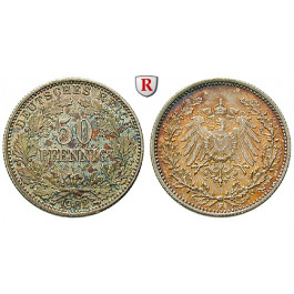 Deutsches Kaiserreich, 50 Pfennig 1902, F, f.st, J. 15