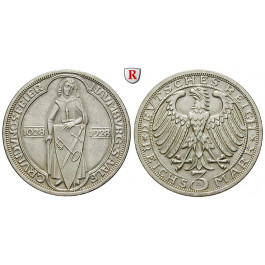 Weimarer Republik, 3 Reichsmark 1928, Naumburg, A, vz-st, J. 333