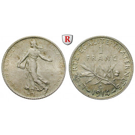 Frankreich, III. Republik, Franc 1914, f.st