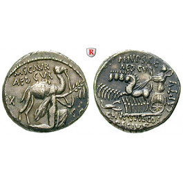 Römische Republik, M. Aemilius Scaurus und Pub. Plautius Hypsaeus, Denar 58 v.Chr., f.vz