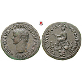 Römische Kaiserzeit, Nero Claudius Drusus, Vater des Claudius, Sesterz 41-54, vz/ss-vz