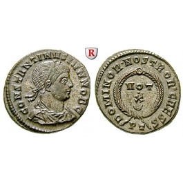 Römische Kaiserzeit, Constantinus II., Caesar, Follis 320-321, vz+