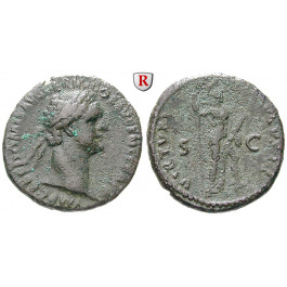 Römische Kaiserzeit, Domitianus, As 90-91, ss/f.ss