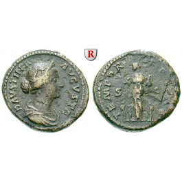 Römische Kaiserzeit, Faustina II., Frau des Marcus Aurelius, As 161-176, ss