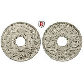 Frankreich, III. Republik, 25 Centimes 1916, vz+/vz