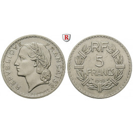Frankreich, III. Republik, 5 Francs 1938, ss-vz