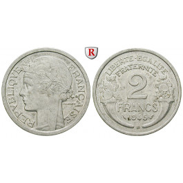 Frankreich, Provisorische Regierung, 2 Francs 1945, ss+