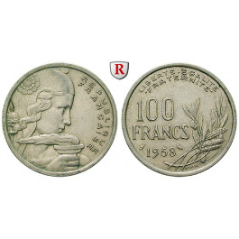 Frankreich, IV. Republik, 100 Francs 1958, ss-vz