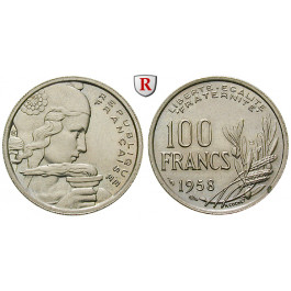 Frankreich, IV. Republik, 100 Francs 1958, ss-vz