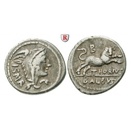 Römische Republik, L. Thorius Balbus, Denar 105 v.Chr., ss