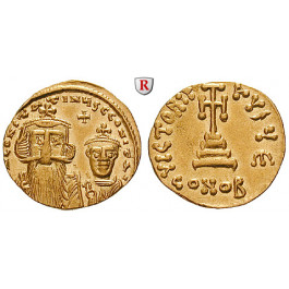 Byzanz, Constans II. und Constantinus IV., Solidus 654-659, f.vz