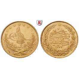 Osmanisches Reich, Abdul Aziz, 100 Piaster 1866, 6,61 g fein, ss+