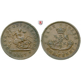 Kanada, Upper Canada, Penny 1857, ss+