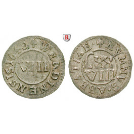 Werden und Helmstedt, Abtei, Heinrich IV. Dücker, 8 Heller 1648, f.vz