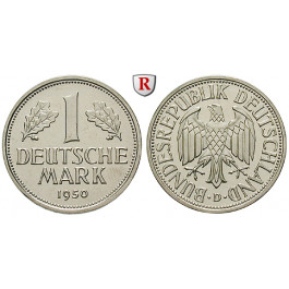 Bundesrepublik Deutschland, 1 DM 1950, Abbildung Typ, D, st, J. 385