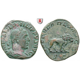 Römische Kaiserzeit, Philippus I., Sesterz 248, ss-vz