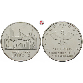 Bundesrepublik Deutschland, 10 Euro 2015, 1000 Jahre Leipzig, F, bfr.