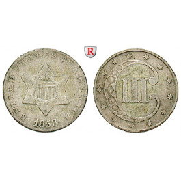 USA, 3 Cents 1853, ss