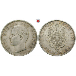 Deutsches Kaiserreich, Bayern, Otto, 5 Mark 1888, D, ss/ss+, J. 44