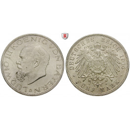 Deutsches Kaiserreich, Bayern, Ludwig III., 5 Mark 1914, D, vz-st, J. 53