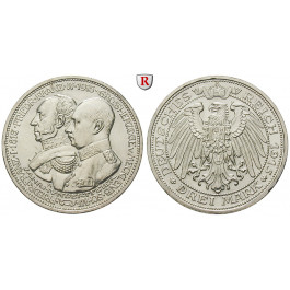 Deutsches Kaiserreich, Mecklenburg-Schwerin, Friedrich Franz IV., 3 Mark 1915, Jahrhundertfeier, A, vz+, J. 88